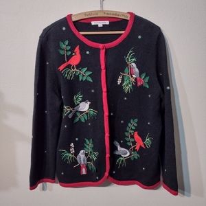 Bird beaded sequin sweater Large and roomy Mercer Street Studio